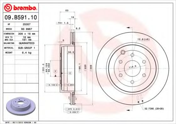 Imagine Disc frana BREMBO 09.B591.10