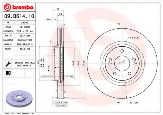 Imagine Disc frana BREMBO 09.B614.10