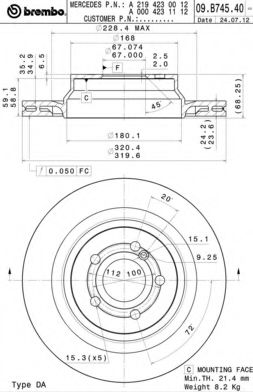 Imagine Disc frana BREMBO 09.B745.41