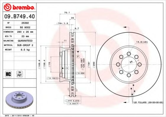 Imagine Disc frana BREMBO 09.B749.40