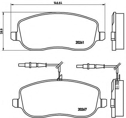 Imagine set placute frana,frana disc BREMBO P 23 090