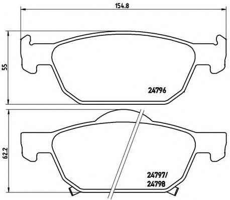 Imagine set placute frana,frana disc BREMBO P 28 044