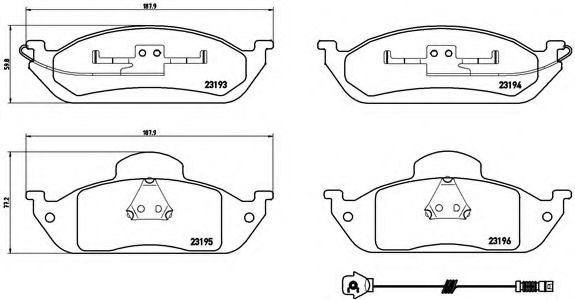 Imagine set placute frana,frana disc BREMBO P 50 039