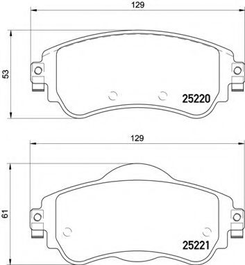 Imagine set placute frana,frana disc BREMBO P 61 105