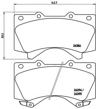 Imagine set placute frana,frana disc BREMBO P 83 107