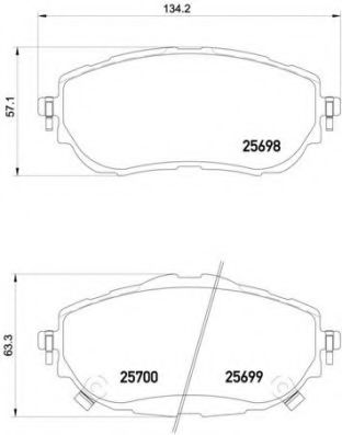 Imagine set placute frana,frana disc BREMBO P 83 150