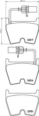 Imagine set placute frana,frana disc BREMBO P 85 132