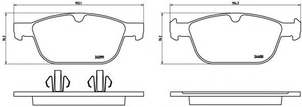 Imagine set placute frana,frana disc BREMBO P 86 023