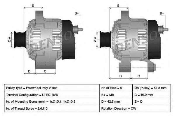 Imagine Generator / Alternator DENSO DAN1119