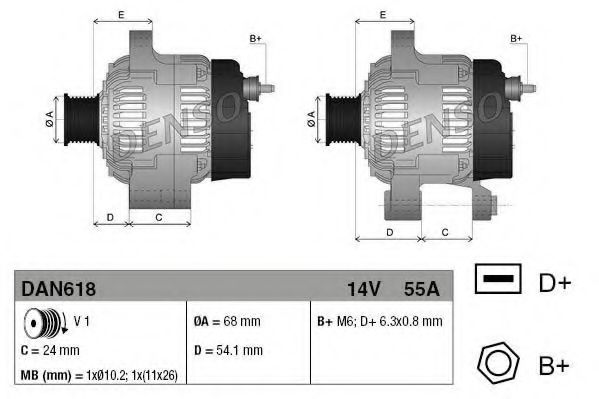 Imagine Generator / Alternator DENSO DAN618