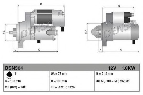 Imagine starter DENSO DSN504