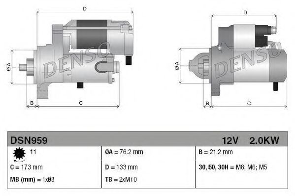 Imagine starter DENSO DSN959