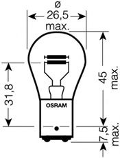 Imagine Bec, lampa frana / lampa spate OSRAM 7538LDR