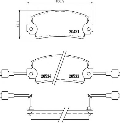 Imagine set placute frana,frana disc MINTEX MDB1112