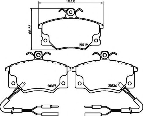 Imagine set placute frana,frana disc MINTEX MDB1278