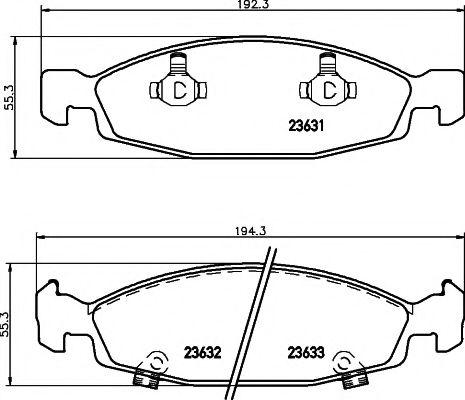 Imagine set placute frana,frana disc MINTEX MDB2153