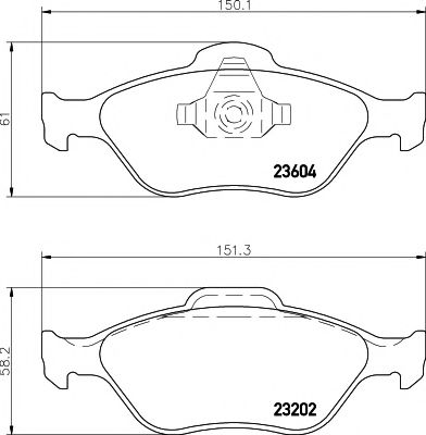 Imagine set placute frana,frana disc MINTEX MDB2314