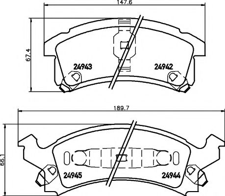 Imagine set placute frana,frana disc MINTEX MDB2398