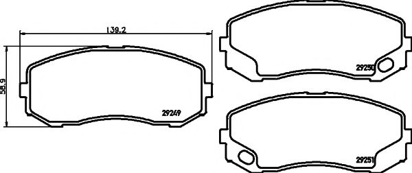 Imagine set placute frana,frana disc MINTEX MDB2988