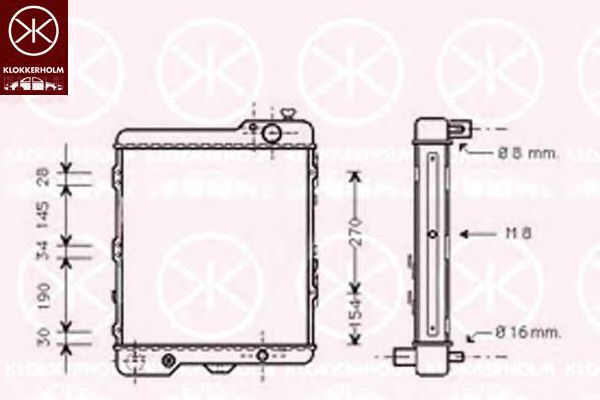 Imagine Radiator, racire motor KLOKKERHOLM 0017302038