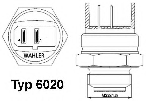 Imagine Comutator temperatura, ventilator radiator WAHLER 6020.92D