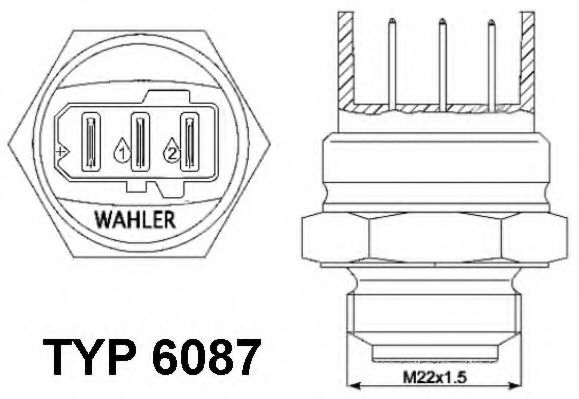 Imagine Comutator temperatura, ventilator radiator WAHLER 6087.87D
