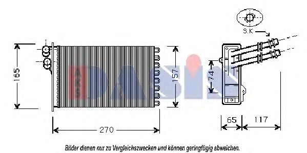 Imagine Schimbator caldura, incalzire habitaclu AKS DASIS 049005N