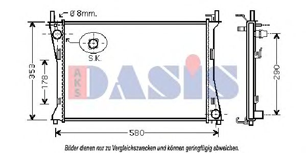 Imagine Radiator, racire motor AKS DASIS 090076N