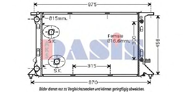 Imagine Radiator, racire motor AKS DASIS 480057N