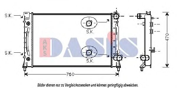 Imagine Radiator, racire motor AKS DASIS 480260N