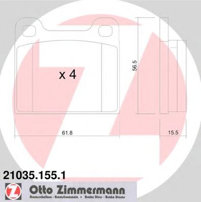 Imagine set placute frana,frana disc ZIMMERMANN 21035.155.1