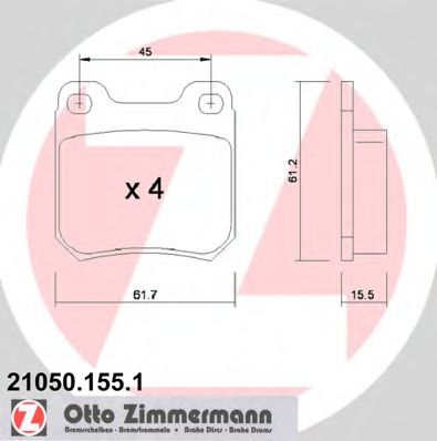 Imagine set placute frana,frana disc ZIMMERMANN 21050.155.1