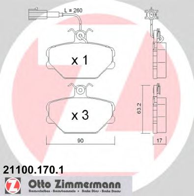 Imagine set placute frana,frana disc ZIMMERMANN 21100.170.1