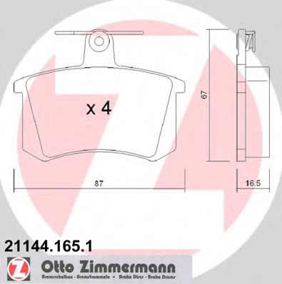 Imagine set placute frana,frana disc ZIMMERMANN 21144.165.1