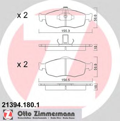 Imagine set placute frana,frana disc ZIMMERMANN 21394.180.1