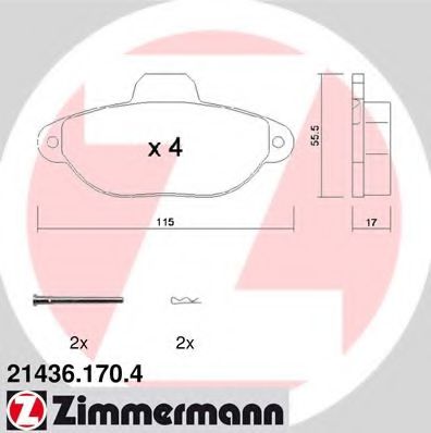 Imagine set placute frana,frana disc ZIMMERMANN 21436.170.4