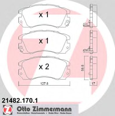 Imagine set placute frana,frana disc ZIMMERMANN 21482.170.1