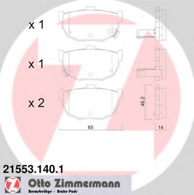 Imagine set placute frana,frana disc ZIMMERMANN 21553.140.1