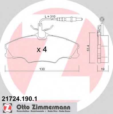 Imagine set placute frana,frana disc ZIMMERMANN 21724.190.1