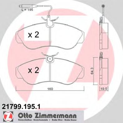 Imagine set placute frana,frana disc ZIMMERMANN 21799.195.1