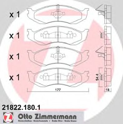 Imagine set placute frana,frana disc ZIMMERMANN 21822.180.1