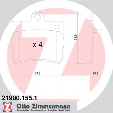 Imagine set placute frana,frana disc ZIMMERMANN 21900.155.1