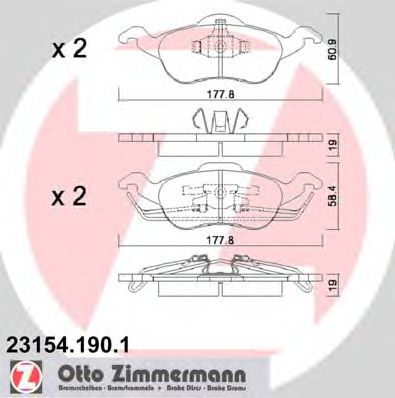 Imagine set placute frana,frana disc ZIMMERMANN 23154.190.1