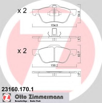 Imagine set placute frana,frana disc ZIMMERMANN 23160.170.1