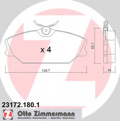 Imagine set placute frana,frana disc ZIMMERMANN 23172.180.1