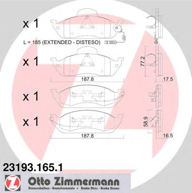 Imagine set placute frana,frana disc ZIMMERMANN 23193.165.1