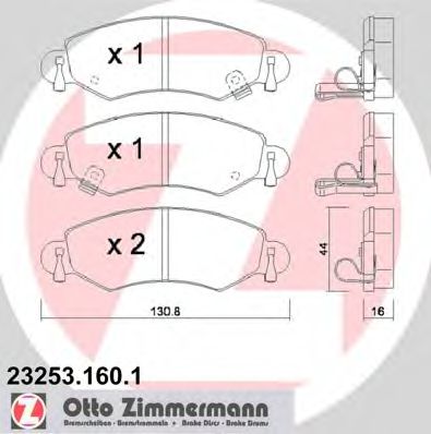 Imagine set placute frana,frana disc ZIMMERMANN 23253.160.1