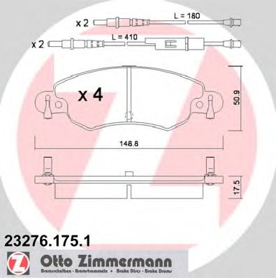 Imagine set placute frana,frana disc ZIMMERMANN 23276.175.1