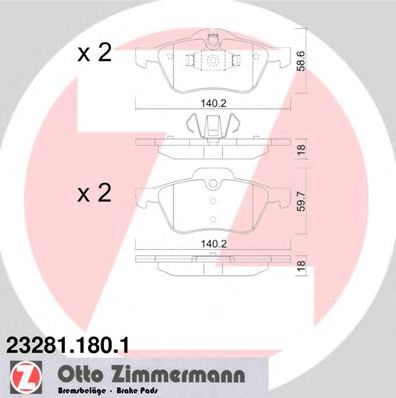 Imagine set placute frana,frana disc ZIMMERMANN 23281.180.1