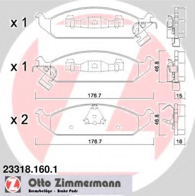 Imagine set placute frana,frana disc ZIMMERMANN 23318.160.1